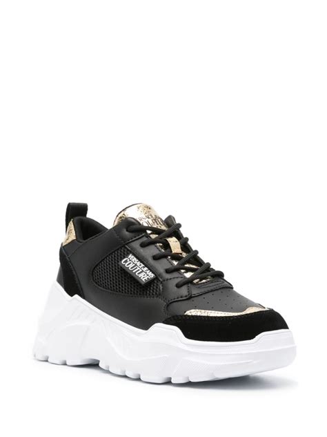 versace collection mesh-trimmed leather sneakers|Versace Jeans Couture Speedtrack Leather Sneakers .